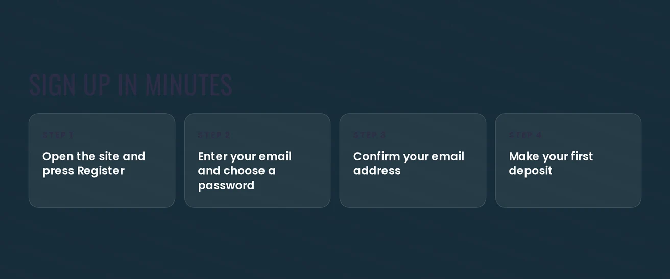 Register in a few steps